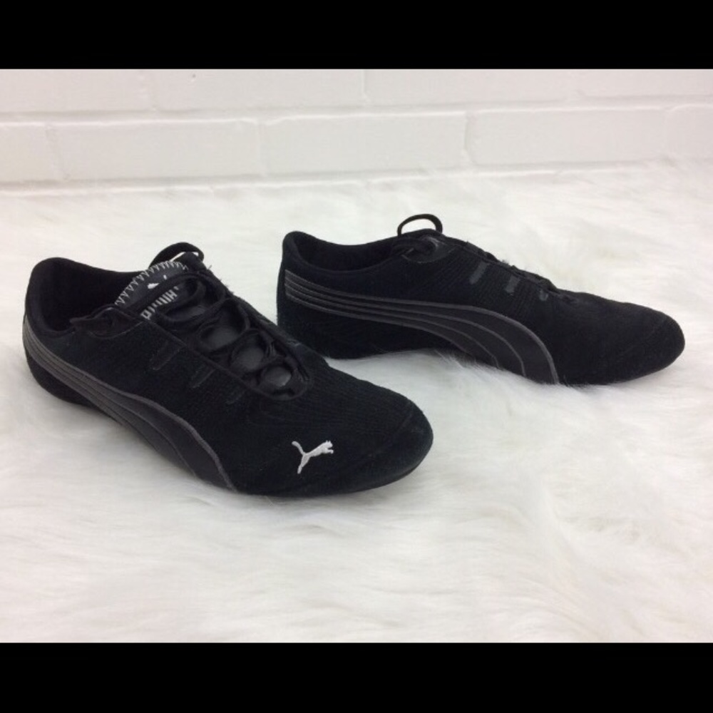 Puma black suede running shoes